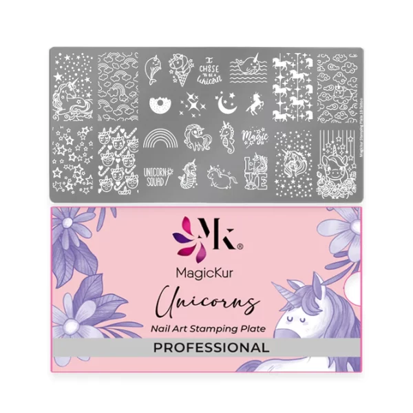 Placa para Stamping - Estampador de Uñas Magickur Unicorns #04